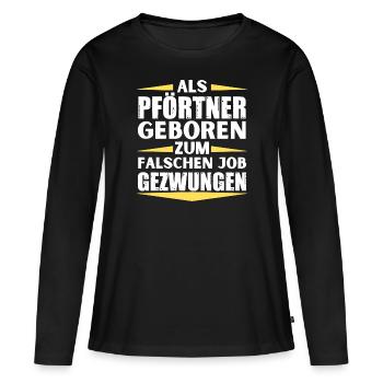 Doorman landed in the wrong job - Women's Premium Organic Long Sleeve Shirt - black - Front - Julia (174cm)
