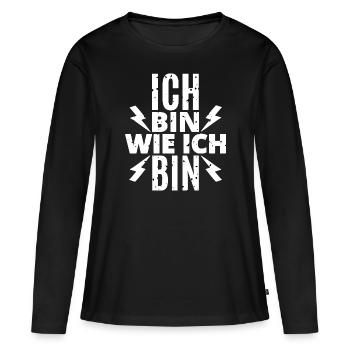 Je suis comme je suis - T-shirt manches longues Premium bio Femme - noir - Devant - Julia (174cm)