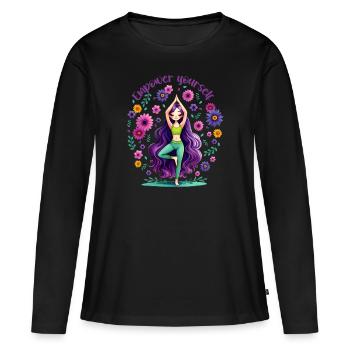 Empower Yourself Flowerpower - Women's Premium Organic Long Sleeve Shirt - black - Front - Julia (174cm)