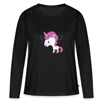 Unicorn design the little cute unicorn - Women's Premium Organic Long Sleeve Shirt - black - Front - Julia (174cm)