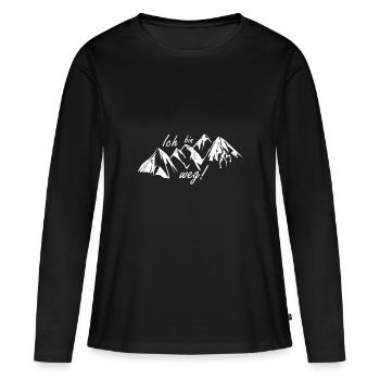 Berge - Frauen Premium Bio Langarmshirt - Schwarz - Vorne - Julia (174cm)
