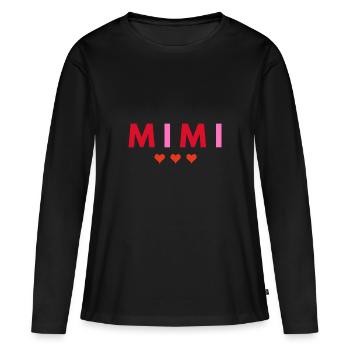 MIMI - T-shirt manches longues Premium bio Femme - noir - Devant - Julia (174cm)