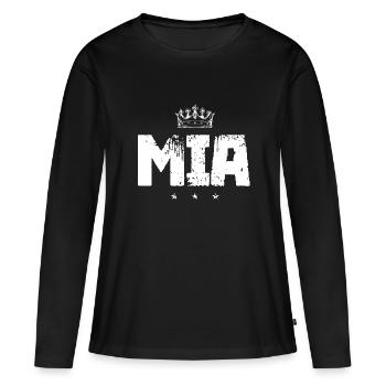 MIA - T-shirt manches longues Premium bio Femme - noir - Devant - Julia (174cm)