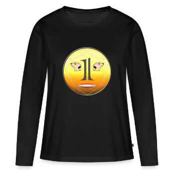 yeux de suricate en tête de pièce - T-shirt manches longues Premium bio Femme - noir - Devant - Julia (174cm)