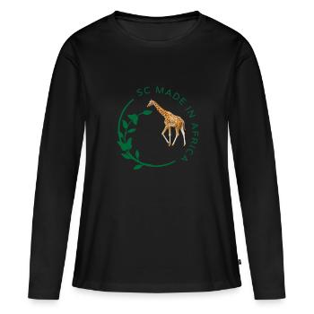 Girafe - T-shirt manches longues Premium bio Femme - noir - Devant - Julia (174cm)