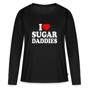 i love sugar daddies - Frauen Premium Bio Langarmshirt - Schwarz - Vorne - Julia (174cm)