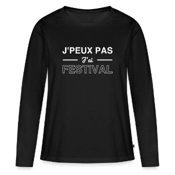 je peux pas j'ai concert - T-shirt manches longues Premium bio Femme - noir - Devant - Julia (174cm)