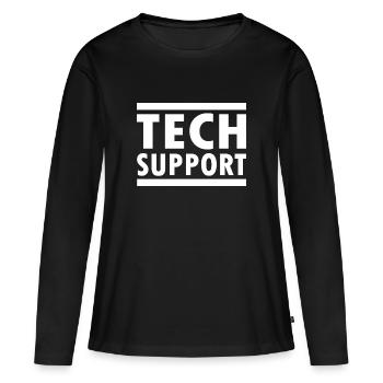 tech support - Frauen Premium Bio Langarmshirt - Schwarz - Vorne - Julia (174cm)