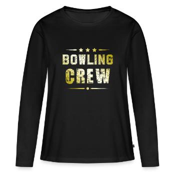 Équipe de bowling - T-shirt manches longues Premium bio Femme - noir - Devant - Julia (174cm)