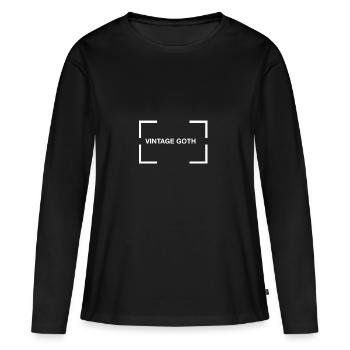 VINTAGE GOTH - T-shirt manches longues Premium bio Femme - noir - Devant - Julia (174cm)