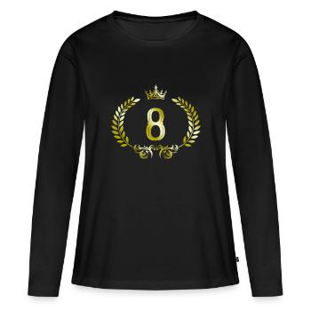 8 Couronne de chiffres - T-shirt manches longues Premium bio Femme - noir - Devant - Julia (174cm)