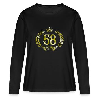 58 Couronne de chiffres - T-shirt manches longues Premium bio Femme - noir - Devant - Julia (174cm)