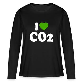 I love co2 - T-shirt manches longues Premium bio Femme - noir - Devant - Julia (174cm)