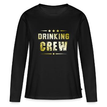 Équipage de consommation d’alcool - T-shirt manches longues Premium bio Femme - noir - Devant - Julia (174cm)