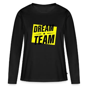 Équipe de rêve - T-shirt manches longues Premium bio Femme - noir - Devant - Julia (174cm)