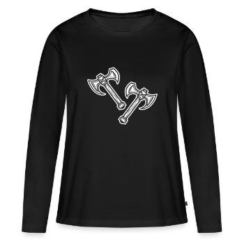 Axt Element - Frauen Premium Bio Langarmshirt - Schwarz - Vorne - Julia (174cm)