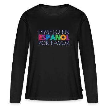 Spanisch Spanisch Lehrer Sprache - Frauen Premium Bio Langarmshirt - Schwarz - Vorne - Julia (174cm)