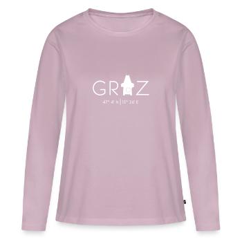 Graz - Clock Tower - Women's Premium Organic Long Sleeve Shirt - dusky pink - Front - Julia (174cm)