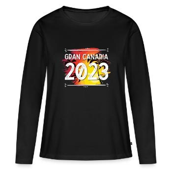 Gran Canaria 2023 - Frauen Premium Bio Langarmshirt - Schwarz - Vorne - Julia (174cm)