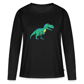 Dinosaurier / Tier / Urzeit / Reptil / Jungs - Frauen Premium Bio Langarmshirt - Schwarz - Vorne - Julia (174cm)