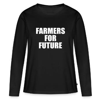 farmers for future - T-shirt manches longues Premium bio Femme - noir - Devant - Julia (174cm)