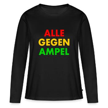 Alle gegen ampel - Frauen Premium Bio Langarmshirt - Schwarz - Vorne - Julia (174cm)