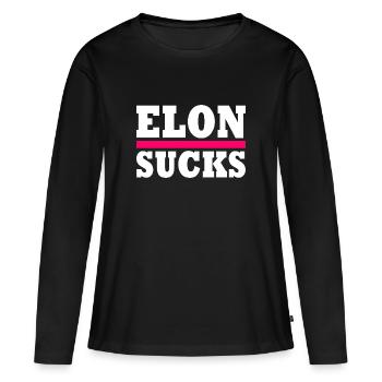 Elon sucks - T-shirt manches longues Premium bio Femme - noir - Devant - Julia (174cm)