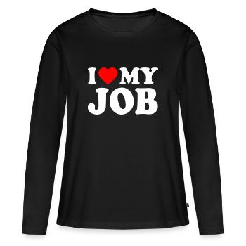 I love my job - T-shirt manches longues Premium bio Femme - noir - Devant - Julia (174cm)
