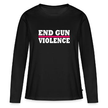 End gun violence - T-shirt manches longues Premium bio Femme - noir - Devant - Julia (174cm)