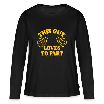 This guy loves to fahrt - T-shirt manches longues Premium bio Femme - noir - Devant - Julia (174cm)