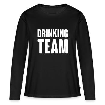 Équipe de consommation d’alcool - T-shirt manches longues Premium bio Femme - noir - Devant - Julia (174cm)