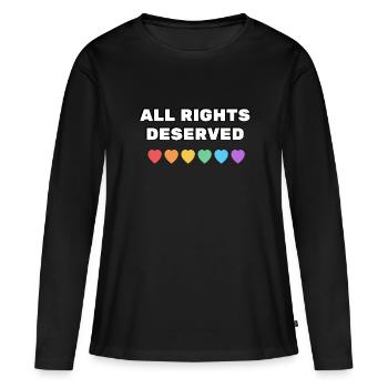 ALL RIGHTS DESERVED Rainbow Hearts - Women's Premium Organic Long Sleeve Shirt - black - Front - Julia (174cm)
