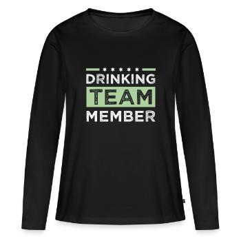Équipe de consommation d’alcool - T-shirt manches longues Premium bio Femme - noir - Devant - Julia (174cm)