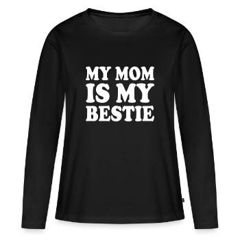 my mom is my bestie - T-shirt manches longues Premium bio Femme - noir - Devant - Julia (174cm)