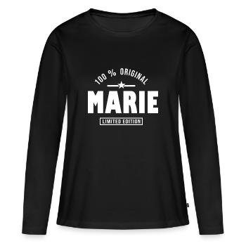 Marie, marie - T-shirt manches longues Premium bio Femme - noir - Devant - Julia (174cm)