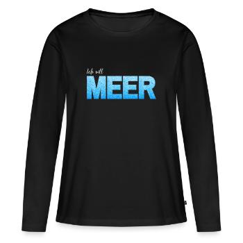 Meer - Ich will Meer - Frauen Premium Bio Langarmshirt - Schwarz - Vorne - Julia (174cm)