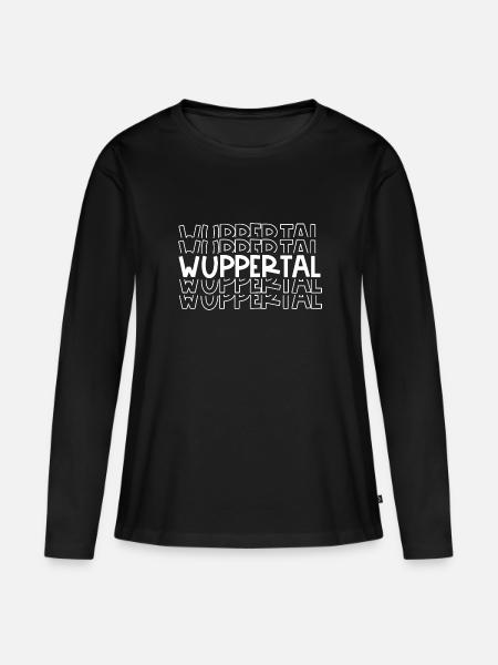 Wuppertal - Frauen Premium Bio Langarmshirt - Schwarz