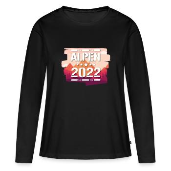 Alpen 2022 - Frauen Premium Bio Langarmshirt - Schwarz - Vorne - Julia (174cm)