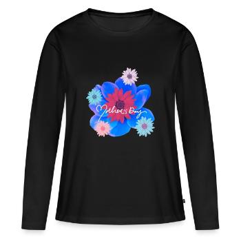 Muttertag's Blumen - Frauen Premium Bio Langarmshirt - Schwarz - Vorne - Julia (174cm)