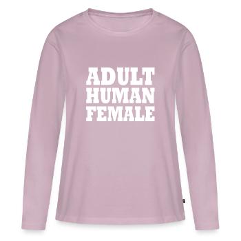 adult human female - Women's Premium Organic Long Sleeve Shirt - dusky pink - Front - Julia (174cm)