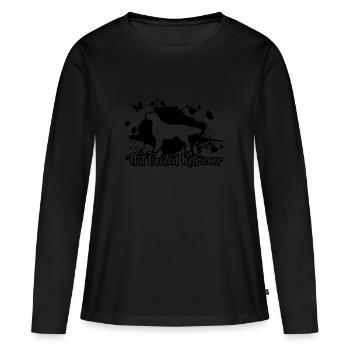 FLAT COATED RETRIEVER Hunde Mama Hund Wilsigns - Frauen Premium Bio Langarmshirt - Schwarz - Vorne - Julia (174cm)