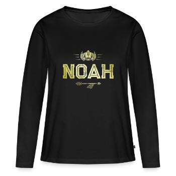 Noah - Frauen Premium Bio Langarmshirt - Schwarz - Vorne - Julia (174cm)