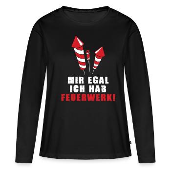 Pyro hat Silvester Feuerwerk Pyrotechnik Silvester - Frauen Premium Bio Langarmshirt - Schwarz - Vorne - Julia (174cm)