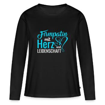 Firmpatin mit Herz und Leidenschaft Firmung - Frauen Premium Bio Langarmshirt - Schwarz - Vorne - Julia (174cm)
