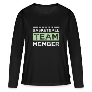 Équipe de basket-ball - T-shirt manches longues Premium bio Femme - noir - Devant - Julia (174cm)