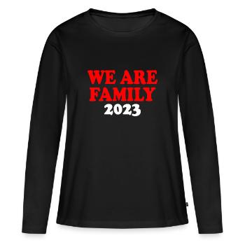 We are family - T-shirt manches longues Premium bio Femme - noir - Devant - Julia (174cm)