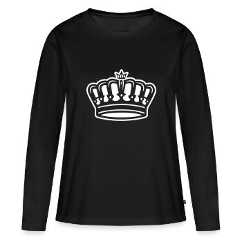 Krone Zeichen - Frauen Premium Bio Langarmshirt - Schwarz - Vorne - Julia (174cm)