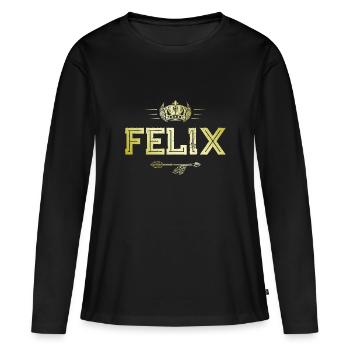 Felix - T-shirt manches longues Premium bio Femme - noir - Devant - Julia (174cm)