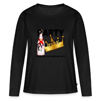 Party Prinzessin - Frauen Premium Bio Langarmshirt - Schwarz - Vorne - Julia (174cm)