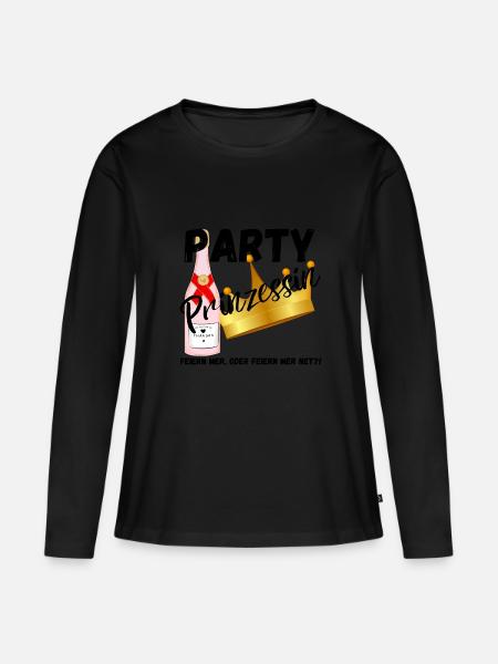 Party Prinzessin - Frauen Premium Bio Langarmshirt - Schwarz